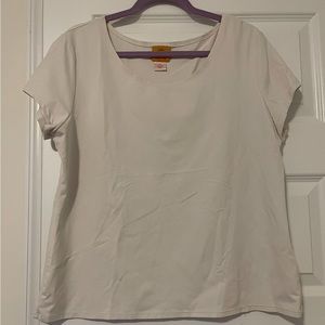 EUC “Ruby Rd” Casual Scoop Neck, Short Sleeve Pullover Cream Blouse Sz X Lg